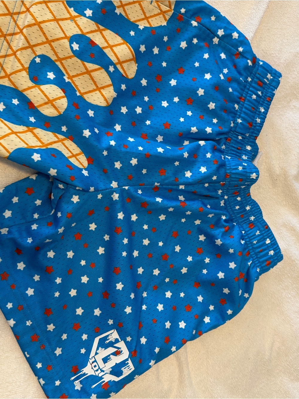 Blue Kids Star Print Athletic Shorts